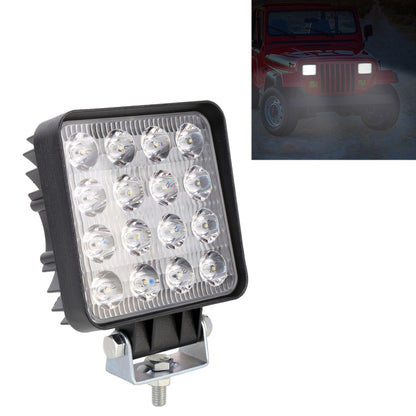 48W Bridgelux 4000lm 16 LED White Light Condenser Engineering Lamp / Waterproof IP67 SUVs Light, DC 10-30V(Black) - Work Lights by buy2fix | Online Shopping UK | buy2fix