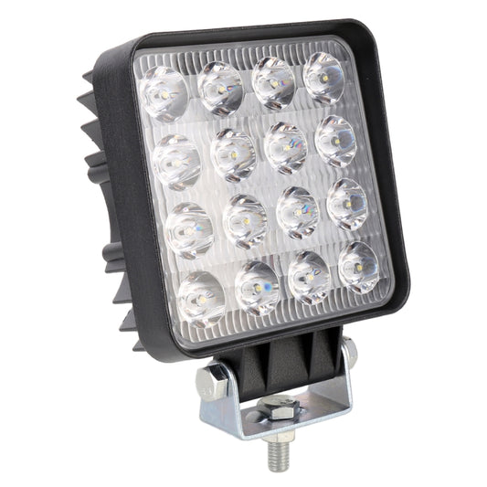 48W Bridgelux 4000lm 16 LED White Light Condenser Engineering Lamp / Waterproof IP67 SUVs Light, DC 10-30V(Black) - Work Lights by buy2fix | Online Shopping UK | buy2fix