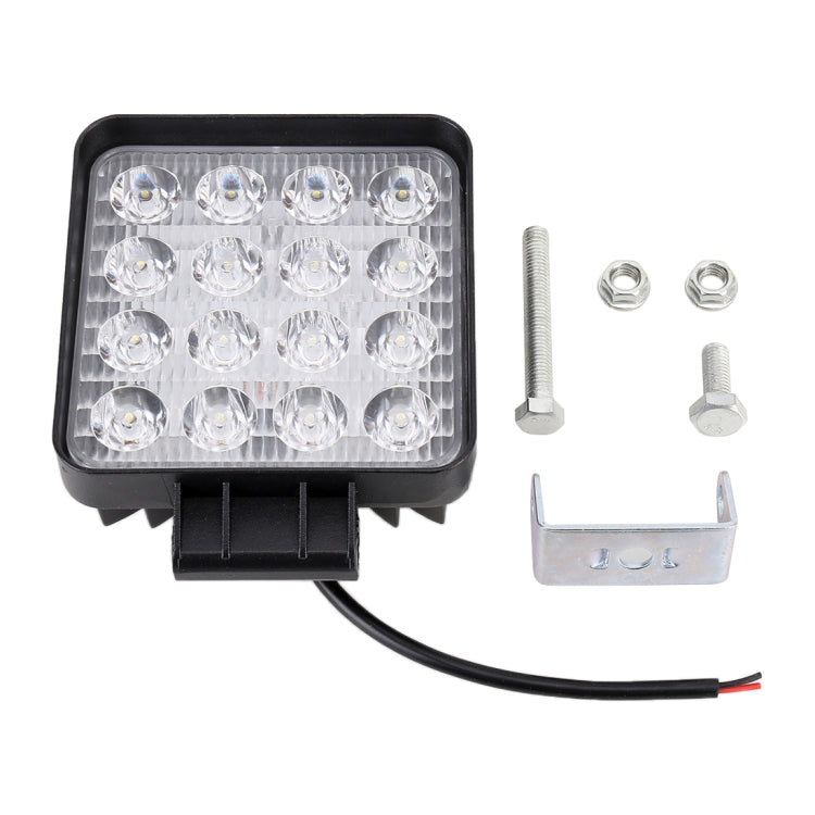48W Bridgelux 4000lm 16 LED White Light Condenser Engineering Lamp / Waterproof IP67 SUVs Light, DC 10-30V(Black) - Work Lights by buy2fix | Online Shopping UK | buy2fix