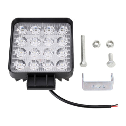 48W Bridgelux 4000lm 16 LED White Light Condenser Engineering Lamp / Waterproof IP67 SUVs Light, DC 10-30V(Black) - Work Lights by buy2fix | Online Shopping UK | buy2fix