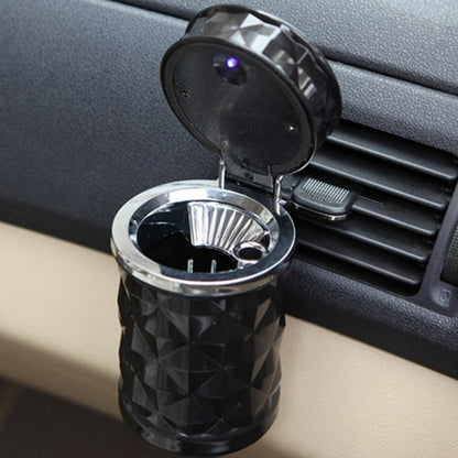 Diamond Facets Car Ashtray with LED Light(Black) by buy2fix