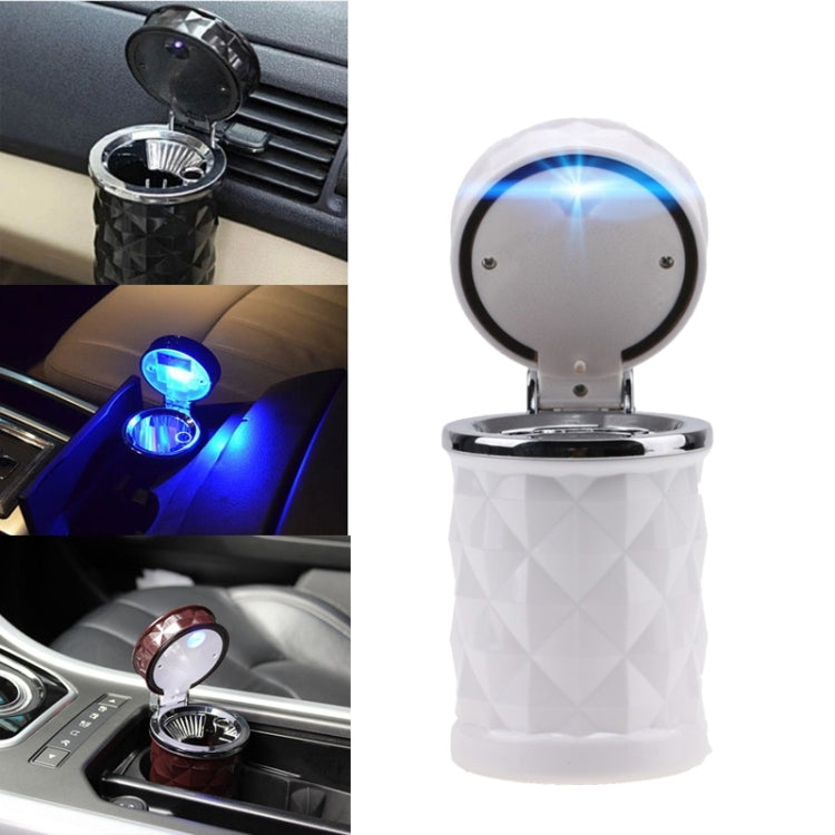 Diamond Facets Car Ashtray with LED Light(White) by buy2fix