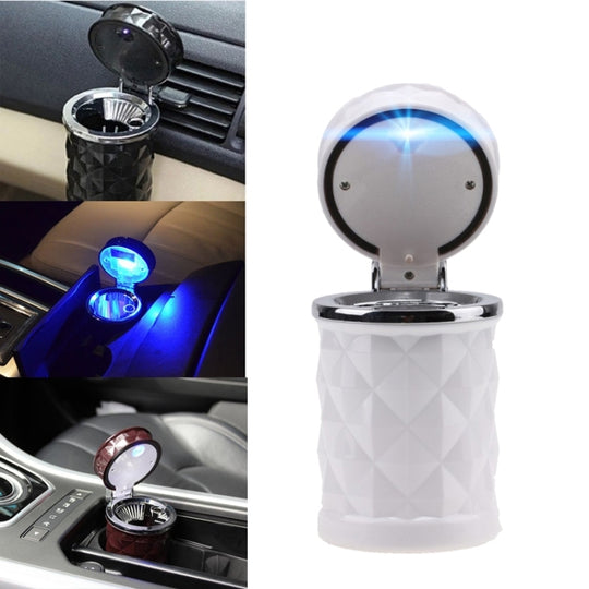 Diamond Facets Car Ashtray with LED Light(White)
