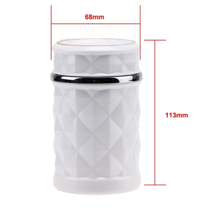 Diamond Facets Car Ashtray with LED Light(White) by buy2fix
