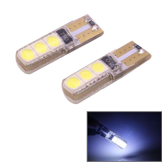 2 pièces T10 2W 120-140LM ​​6 LED bleu glace 5050 feu stop LED pour véhicules, DC12V