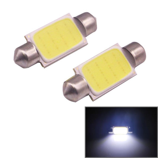 2 PCS 39mm 1.5W 80LM White Light 1 COB LED License Plate Reading Lights Car Light Bulb - Dome Lights by buy2fix | Online Shopping UK | buy2fix