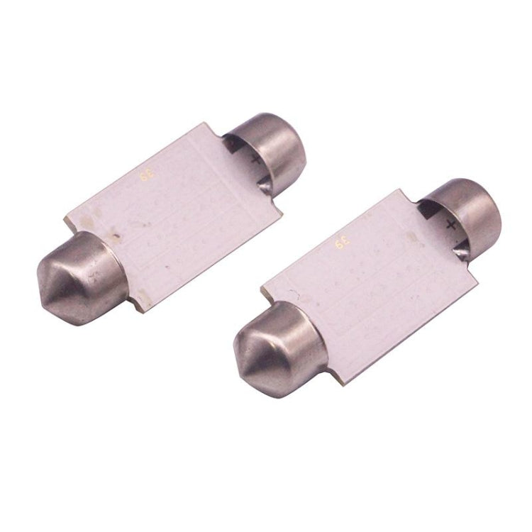 2 PCS 39mm 1.5W 80LM White Light 1 COB LED License Plate Reading Lights Car Light Bulb - Dome Lights by buy2fix | Online Shopping UK | buy2fix