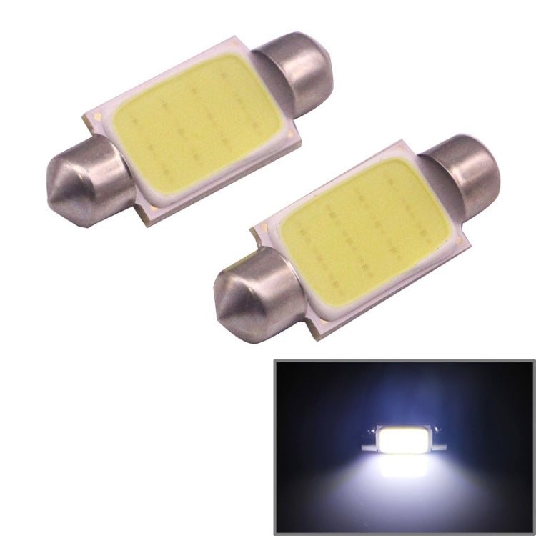 2 PCS 41mm 1.5W 80LM White Light 1 COB LED License Plate Reading Lights Car Light Bulb - Dome Lights by buy2fix | Online Shopping UK | buy2fix