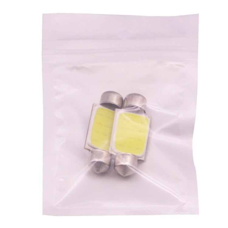 2 PCS 41mm 1.5W 80LM White Light 1 COB LED License Plate Reading Lights Car Light Bulb - Dome Lights by buy2fix | Online Shopping UK | buy2fix
