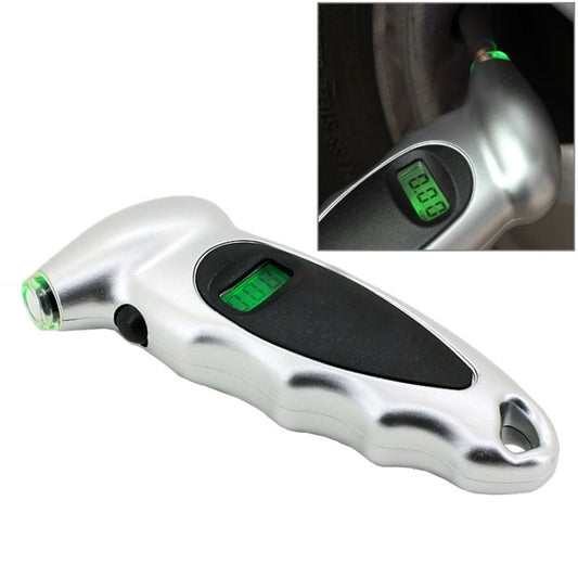 1/4 inch LCD Display Screen Digital Tire Gauge with LED Light, Pressure Range: 0-100PSI(Silver) - Tire Pressure Gauges by buy2fix | Online Shopping UK | buy2fix