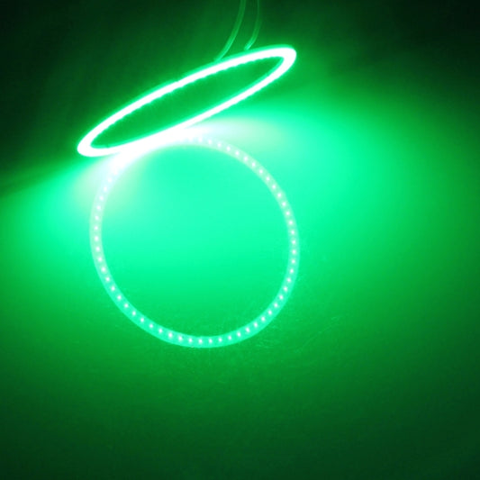 80mm 5W 180LM Angel Eyes Circles Car Headlight Green Light COB LED Lights for Vehicles, DC 12-24V - Eagle Eye Lamps by buy2fix | Online Shopping UK | buy2fix
