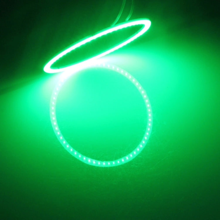 80mm 5W 180LM Angel Eyes Circles Car Headlight Green Light COB LED Lights for Vehicles, DC 12-24V - Eagle Eye Lamps by buy2fix | Online Shopping UK | buy2fix