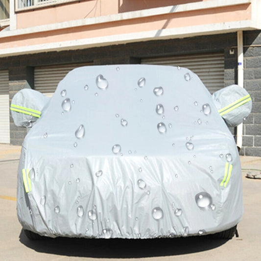 PEVA Anti-Dust Waterproof Sunproof Sedan Car Cover with Warning Strips, Fits Cars up to 5.4m(211 inch) in Length - PE Material by buy2fix | Online Shopping UK | buy2fix