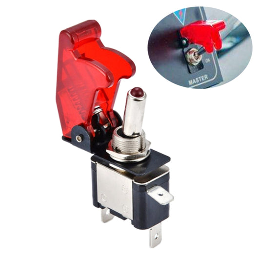 Flip Cover Nitrous Arming Switch with Red LED Indicator (Vehicle DIY), Red - Car Switches by buy2fix | Online Shopping UK | buy2fix