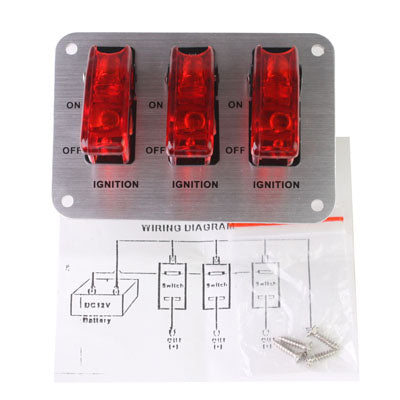 Flip-up Start Ignition Switch Panel and Accessories for Racing Sport (DC 12V) - Car Switches by buy2fix | Online Shopping UK | buy2fix