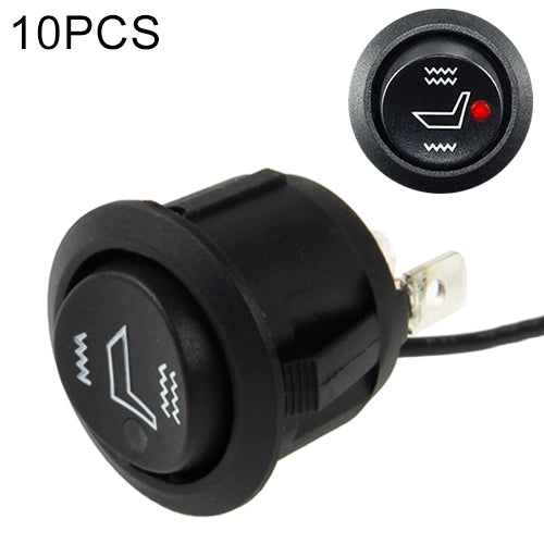 10 PCS Car Seat Cushion Heating Switch, ON-OFF-ON Switch, DC 12V/10A - Car Switches by buy2fix | Online Shopping UK | buy2fix