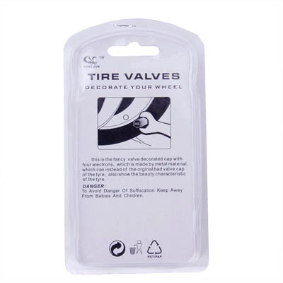 Tire Valve Caps 4 pcs with Wrench Keychain(Silver) by buy2fix