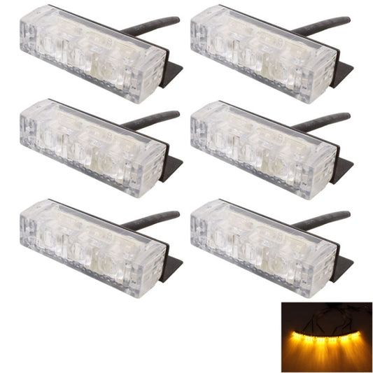 6W 450LM 6 x 3-LED Yellow Light 577nm Car Strobe Flash Warning Light Signal Lamp, DC 12V - Warning Lights by buy2fix | Online Shopping UK | buy2fix