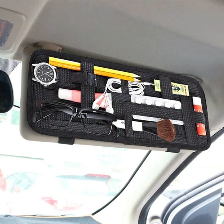 MuElastic Multi-functional Car Clip Sunvisor Car Storage Bag(Black) by buy2fix