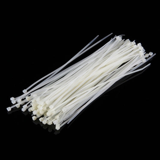 500 PCS 3 x 150mm Self-Locking Nylon Cable Wire Zip Ties(White) - Booster Cable & Clip by buy2fix | Online Shopping UK | buy2fix