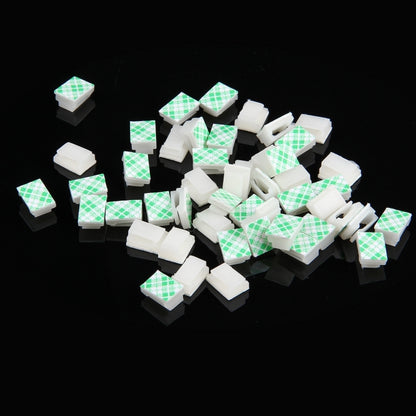 100 PCS Adhesive Backed Cable Clip  Set(White) - Booster Cable & Clip by buy2fix | Online Shopping UK | buy2fix
