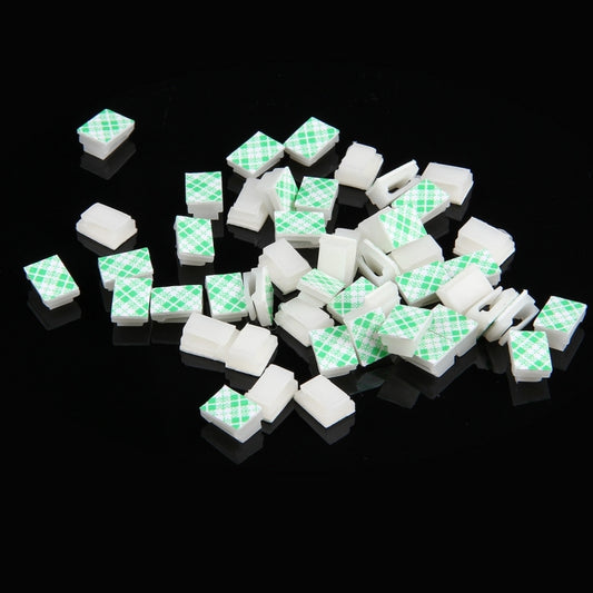 100 PCS Adhesive Backed Cable Clip  Set(White) - Booster Cable & Clip by buy2fix | Online Shopping UK | buy2fix
