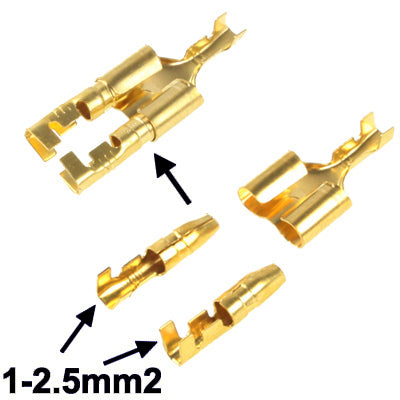 100pcs DIY Crimp Terminal Female to 2 x Male Spade Connector, Cable size: 1-2.5mm2 (100pcs in one packaging, the price is for 100pcs) - Booster Cable & Clip by buy2fix | Online Shopping UK | buy2fix