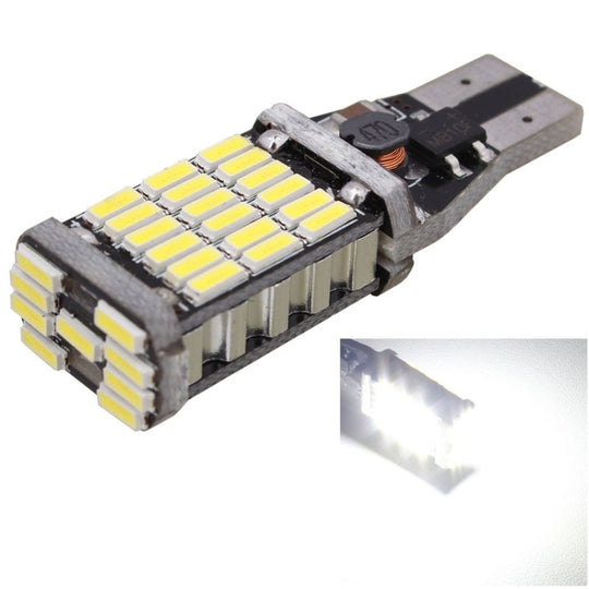 2 pièces T15 W16W 9W 450LM lumière blanche 45 LED 4014 SMD feu stop de voiture feu de recul ampoule de stationnement, DC 12V