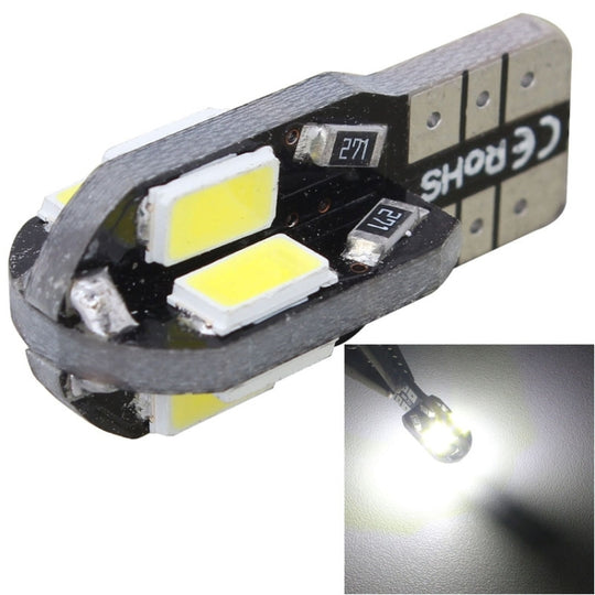 10 pièces T10 4W 280LM lumière blanche 8 LED SMD 5630 Canbus décoder lampe de feux de gabarit de voiture, DC 12V