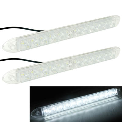 Car Waterproof White 2 x 12 LED DRL Daytime Running Lights, DC 12V - Running Lights by buy2fix | Online Shopping UK | buy2fix