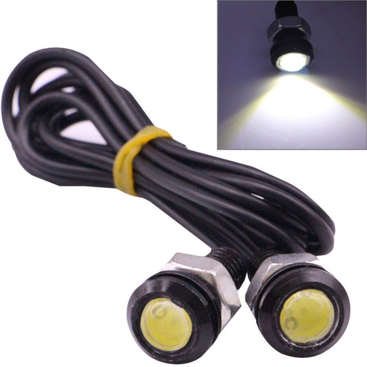 2 PCS 2x 2W Waterproof Eagle Eye Light White LED Light for Vehicles, Cable Length: 60cm(Black) - Eagle Eye Lamps by buy2fix | Online Shopping UK | buy2fix