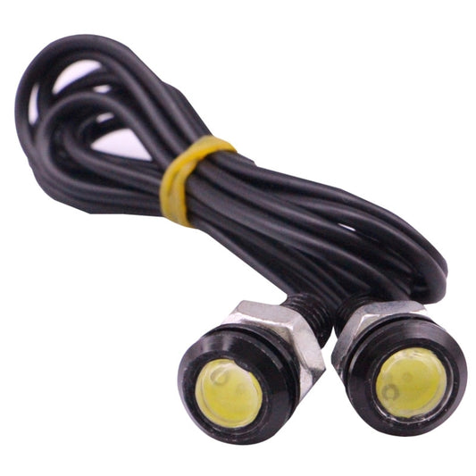 2 PCS 2x 2W Waterproof Eagle Eye Light White LED Light for Vehicles, Cable Length: 60cm(Black) - Eagle Eye Lamps by buy2fix | Online Shopping UK | buy2fix