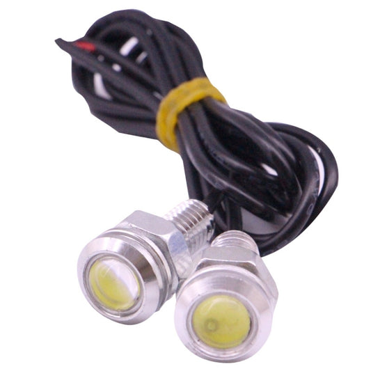 2 PCS 2x 2W Waterproof Eagle Eye Light White LED Light for Vehicles, Cable Length: 60cm(Silver) - Eagle Eye Lamps by buy2fix | Online Shopping UK | buy2fix