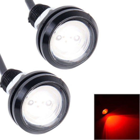 2 PCS 2x 3W 120LM Waterproof Eagle Eye light  White LED Light for Vehicles, Cable Length: 60cm(Red) - Eagle Eye Lamps by buy2fix | Online Shopping UK | buy2fix