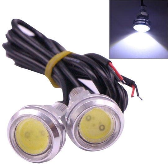 2 STÜCKE 2x 3W 120LM Wasserdichtes Adlerauge-Licht, weißes LED-Licht für Fahrzeuge, Kabellänge: 60 cm (Silber)