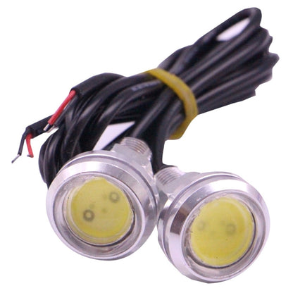 2 PCS 2x 3W 120LM Waterproof Eagle Eye Light White LED Light for Vehicles, Cable Length: 60cm(Silver) - Eagle Eye Lamps by buy2fix | Online Shopping UK | buy2fix