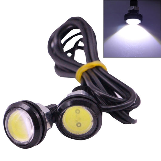 2 STÜCKE 2x 3W 120LM Wasserdichtes Adleraugenlicht Weißes LED-Licht für Fahrzeuge, Kabellänge: 60 cm (Schwarz)