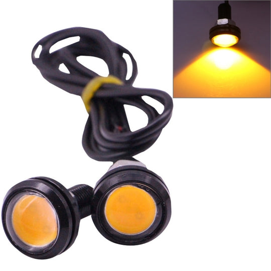 2 STÜCKE 2x 3W 120LM Wasserdichtes Adlerauge-Licht Gelbes LED-Licht für Fahrzeuge, Kabellänge: 60 cm (Schwarz)
