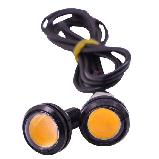 2 PCS 2x 3W 120LM Waterproof Eagle Eye Light Yellow LED Light for Vehicles, Cable Length: 60cm(Black) - Eagle Eye Lamps by buy2fix | Online Shopping UK | buy2fix