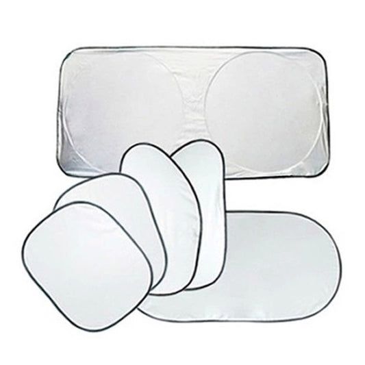6 in 1 Summer Accessories Coated Silver Car Sun Shade Cloth Set, Random Color Delivery by buy2fix