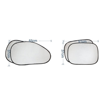 6 in 1 Summer Accessories Coated Silver Car Sun Shade Cloth Set, Random Color Delivery by buy2fix