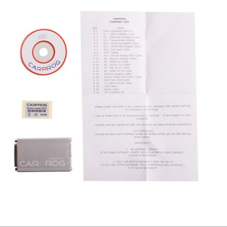 Carprog V10.03 Full ECU Chip Auto Repair Tool with 21 Adaptors for Car Radios / Odometers / Dashboards / Immobilizers Repair - In Car by buy2fix | Online Shopping UK | buy2fix