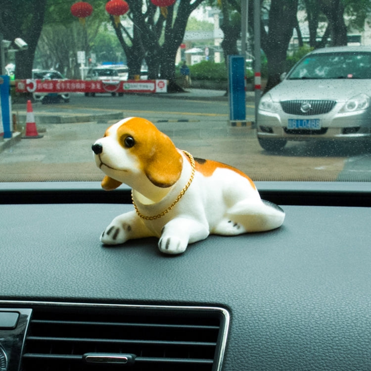 Universal Car Truck Lucky Beagle Dog Doll Shake Head Ornament Vehicle Decor Toy Piggy Bank, with Double Sided Tape by buy2fix