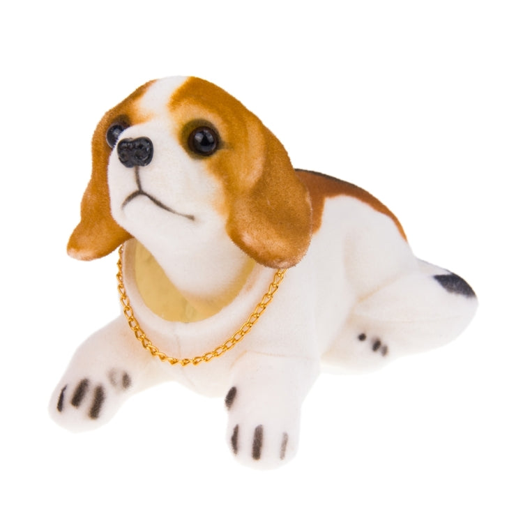 Universal Car Truck Lucky Beagle Dog Doll Shake Head Ornament Vehicle Decor Toy Piggy Bank, with Double Sided Tape by buy2fix