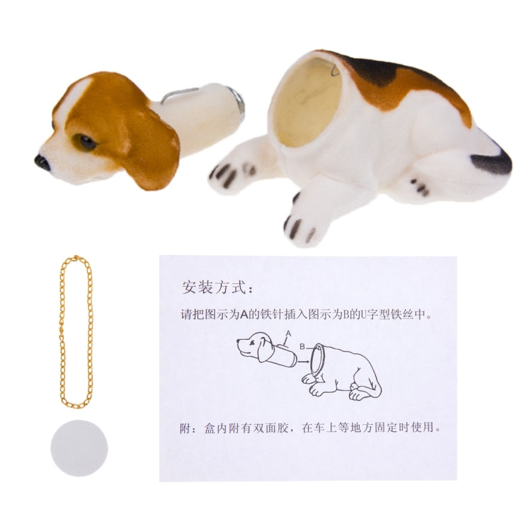 Universal Car Truck Lucky Beagle Dog Doll Shake Head Ornament Vehicle Decor Toy Piggy Bank, with Double Sided Tape by buy2fix