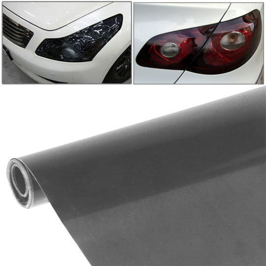 Décoration de protection, Membrane de lumière de voiture à Surface brillante/autocollant de lampe, taille: 195cm x 30cm (gris noir)