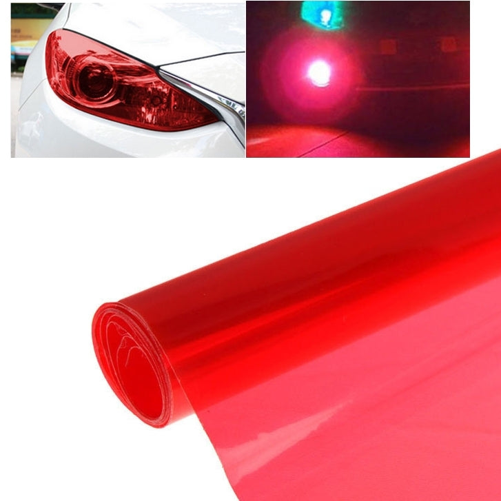 Protective Decoration Bright Surface Car Light Membrane /Lamp Sticker, Size: 195cm x 30cm(Red) by buy2fix