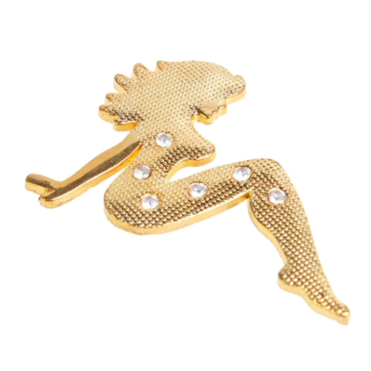 Beautiful Girl Diamond Metal Chrome Badges (Gold) by buy2fix