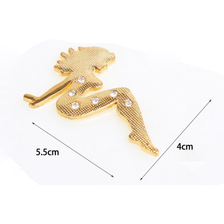 Beautiful Girl Diamond Metal Chrome Badges (Gold) by buy2fix