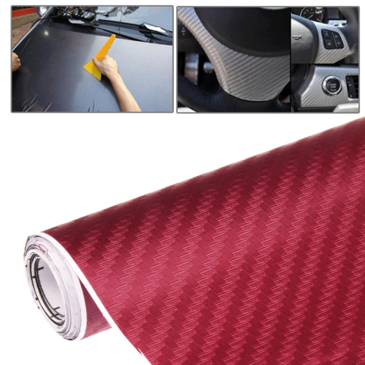 Car Decorative 3D Carbon Fiber PVC Sticker, Size: 127cm x 50cm(Red) by buy2fix